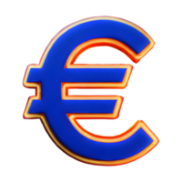 AI generated Euro Sign symbol 3d isolated on transparent background png