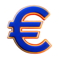 ai gegenereerd euro teken symbool 3d geïsoleerd Aan transparant achtergrond png