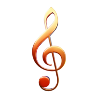 AI generated Treble Clef symbol 3d isolated on transparent background png