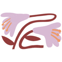 AI generated a flower with a stem and leaves on it png