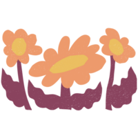 ai gerado uma desenho animado flor com dois folhas e uma haste png