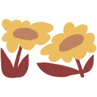 AI generated two yellow flowers on a transparent background png