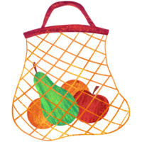 AI generated a fruit basket with apples and pears in it png