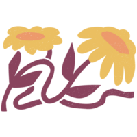 AI generated a flower with a stem and leaves on a transparent background png