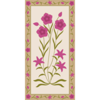 ai generado un floral modelo con púrpura flores en un blanco antecedentes png