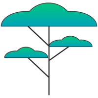 ai generado árbol icono con nubes en eso png