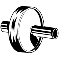 AI generated a black and white clipart of a dumbbell png