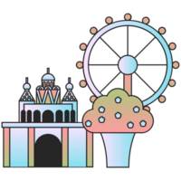 AI generated ferris wheel, amusement park. png