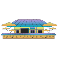 AI generated a cartoon house with a roof and trees on it png