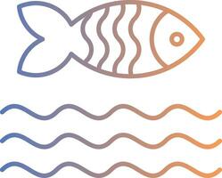 Fish Line Gradient Icon vector