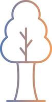 Tree Line Gradient Icon vector