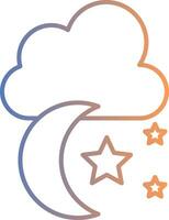 Moon Line Gradient Icon vector