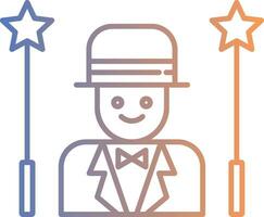 Magician Line Gradient Icon vector