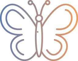 icono de gradiente de línea de mariposa vector