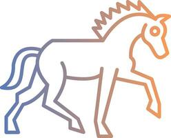 icono de gradiente de línea de caballo vector