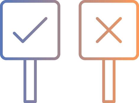 icono de gradiente de línea de toma de decisiones vector