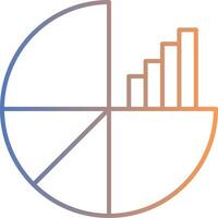 Pie Chart Line Gradient Icon vector