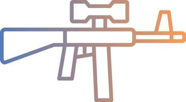 Assault Rifle Line Gradient Icon vector