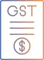 gst línea degradado icono vector