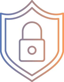 icono de gradiente de línea de escudo vector