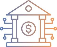 Banking System Line Gradient Icon vector