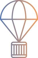 Parachute Line Gradient Icon vector