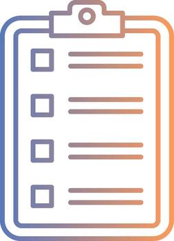 Checklist Line Gradient Icon vector