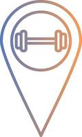 Gym Location Line Gradient Icon vector