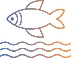 Fish Line Gradient Icon vector