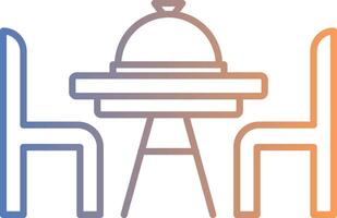Dinner Table Line Gradient Icon vector