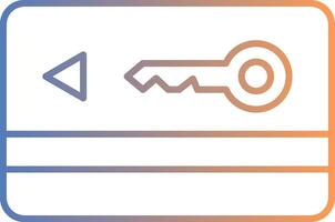 Key Card Line Gradient Icon vector