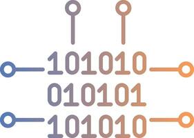 Binary Code Line Gradient Icon vector