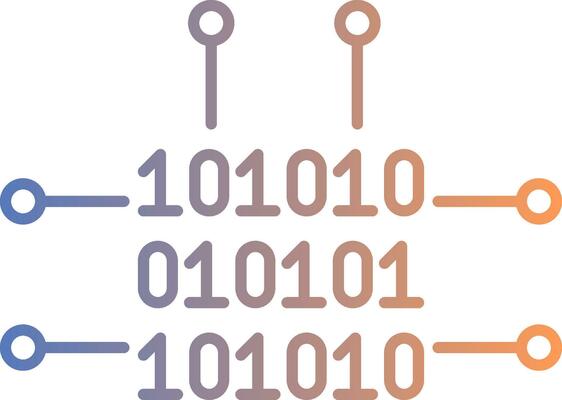 Binary Code Line Gradient Icon