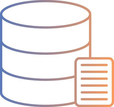 icono de gradiente de línea de datos vector