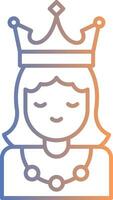 Princess Line Gradient Icon vector