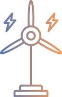 eólico turbina línea degradado icono vector
