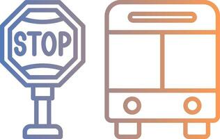 Bus Stop Line Gradient Icon vector