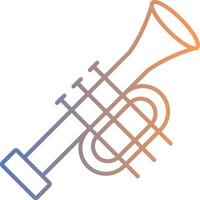 Trumpet Line Gradient Icon vector