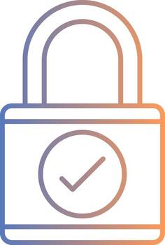 icono de gradiente de línea de bloqueo vector