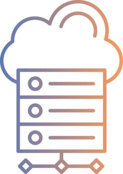 Data Storage Line Gradient Icon vector