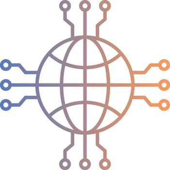 Network Line Gradient Icon vector