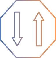 Two Way Line Gradient Icon vector
