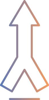 Merging Line Gradient Icon vector