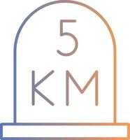 kilometer Line Gradient Icon vector