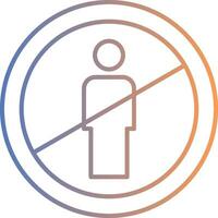 No Entry Line Gradient Icon vector