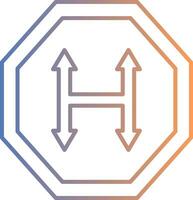 Junction Line Gradient Icon vector