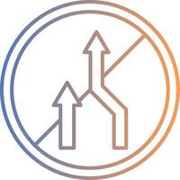 No Overtaking Line Gradient Icon vector