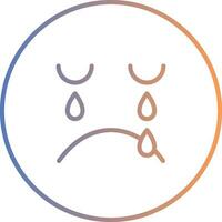 Crying Line Gradient Icon vector