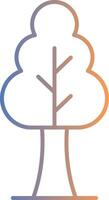 Tree Line Gradient Icon vector