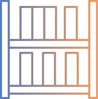 Bookshelf Line Gradient Icon vector